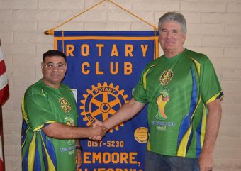 Jesus Garcia and Dwight Miller at their final Rotary Club meeting on Tuesday before departing for Brazil that same day.